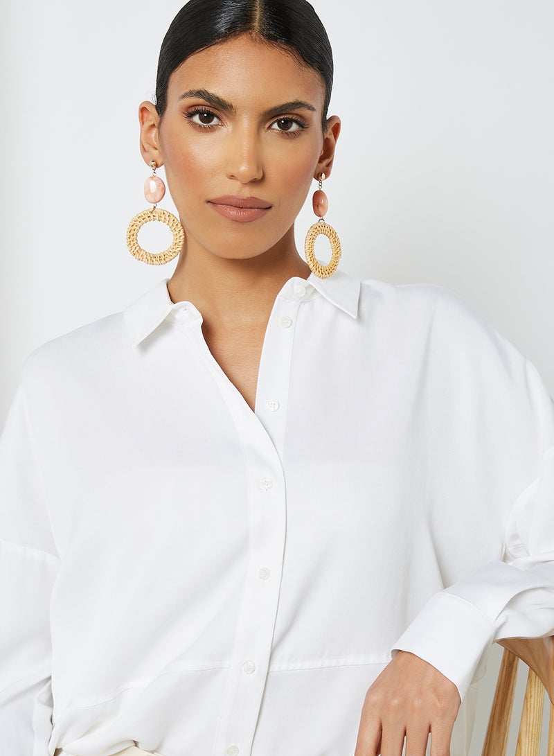 SELECTED FEMME - Trixy Drop Shoulder Shirt Snow White - Image 1