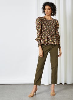Y.A.S Floral Print Smock Top Black  - Image 3
