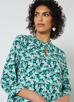 Y.A.S Tiered Floral Dress Black  - Image 4