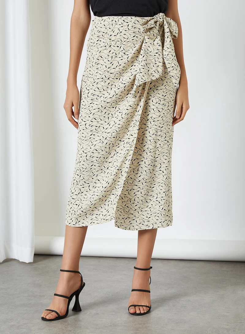 SELECTED FEMME Floral Print Wrap Skirt