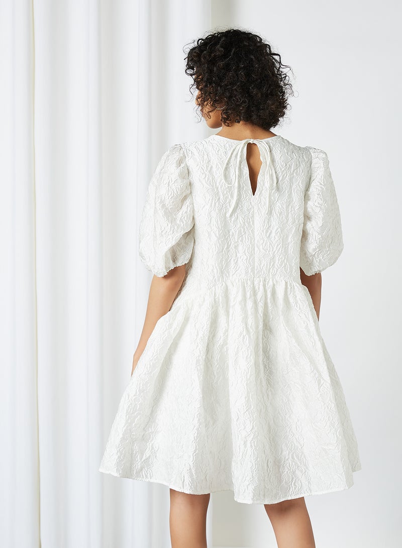 SELECTED FEMME - Wrinkle Effect Dress White - Image 1