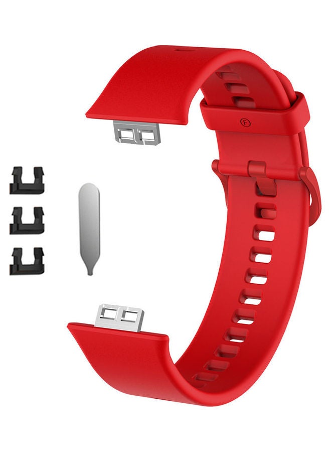 Replacement Silicone Band For Huawei Watch Fit Red
