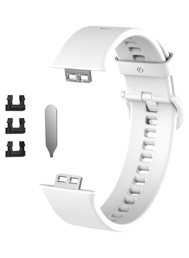 Replacement Silicone Band For Huawei Watch Fit White