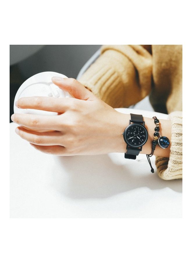 Quartz Designed Wrist Watch Bracelet Black - Image 5
