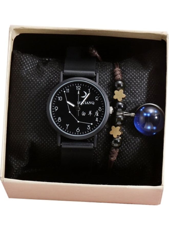 Quartz Designed Wrist Watch Bracelet Black - Image 1