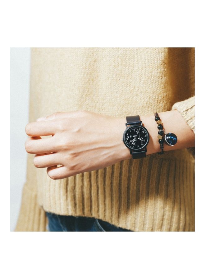 Quartz Designed Wrist Watch Bracelet Black - Image 3