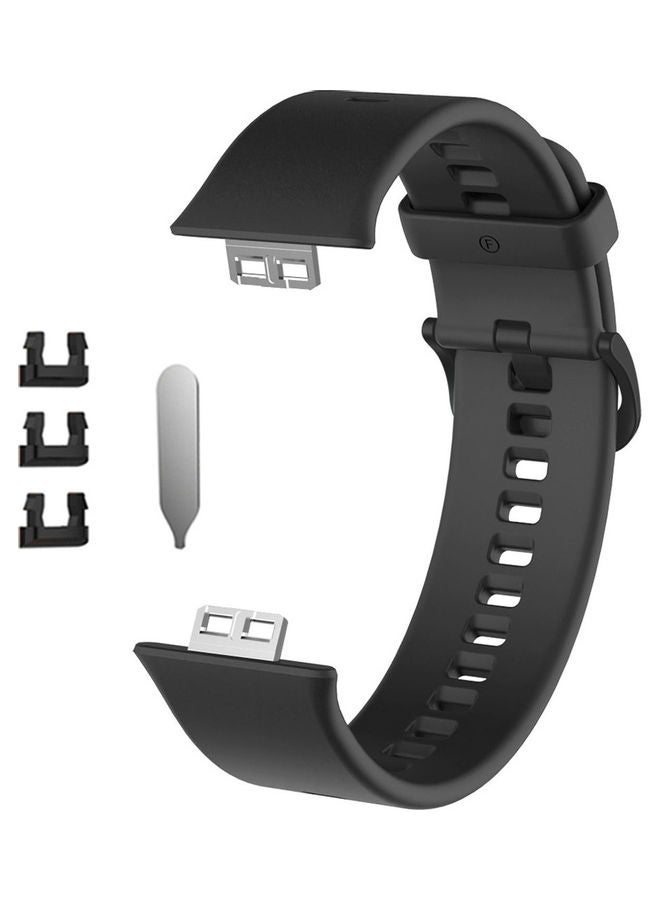 Replacement Silicone Band For Huawei Watch Fit Black - Image 1