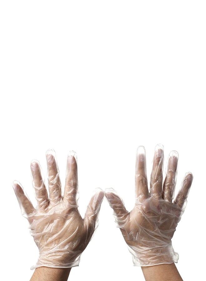 100-Piece Disposable Vinyl Hand Gloves Clear S Clear S - Image 1