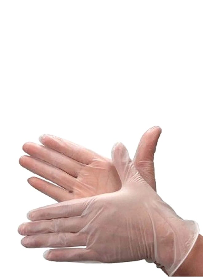 100-Piece Disposable Vinyl Hand Gloves Clear L Clear L - Image 1