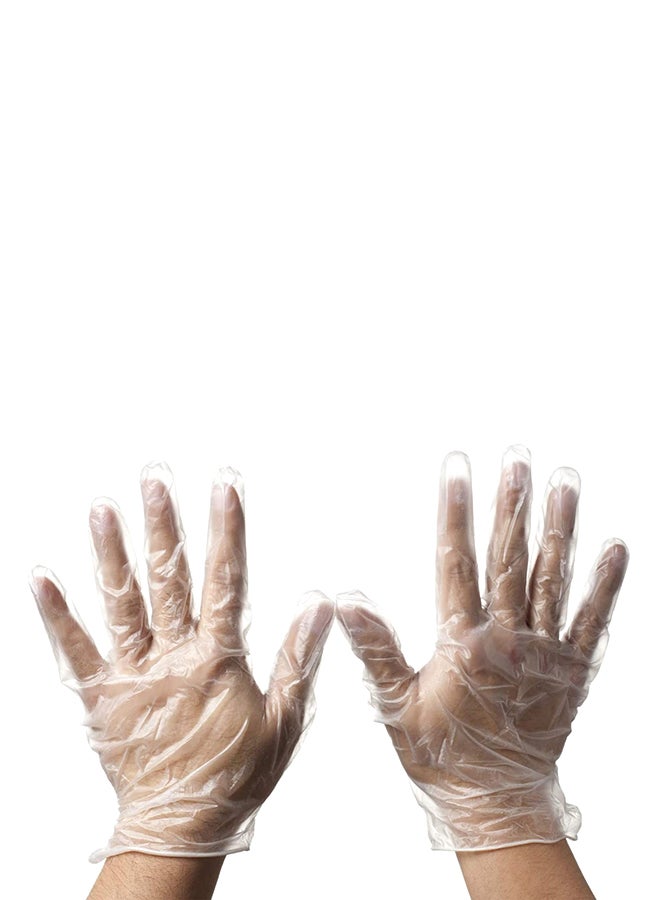 200-Piece Disposable Vinyl Hand Gloves Clear L - Image 1