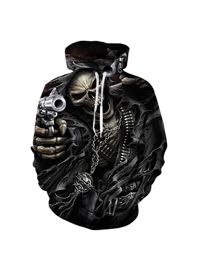 3D Skeleton Printed Hoodie Black/Grey