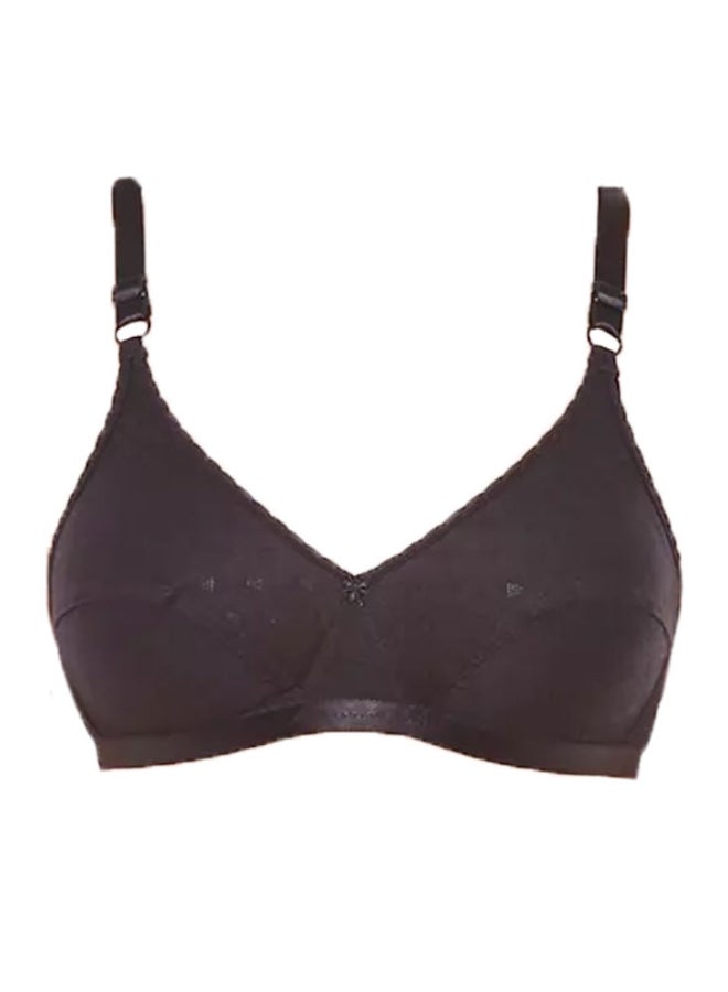 Bodycare Pointelle Padded Bra Black - Image 1