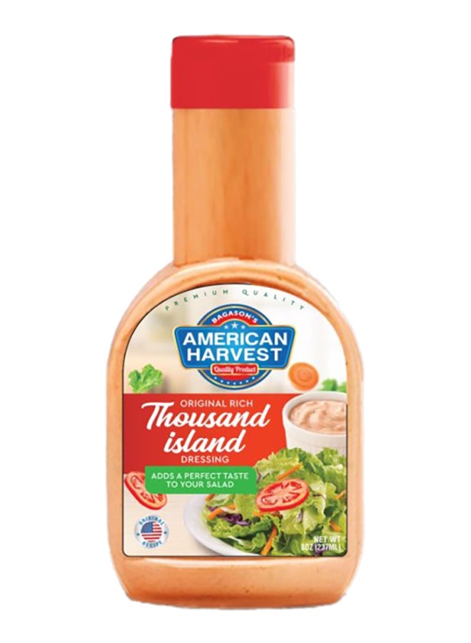 American Harvest Original Rich Thousand Island Salad Dressing Sauce 237ml  - Image 1