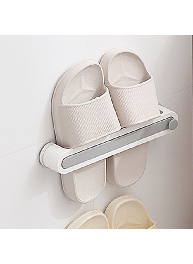 fashionhome Wall Mounted Towel And Shoes Double Layer Plastic Hook White 27x4x4.5cm  - Image 3