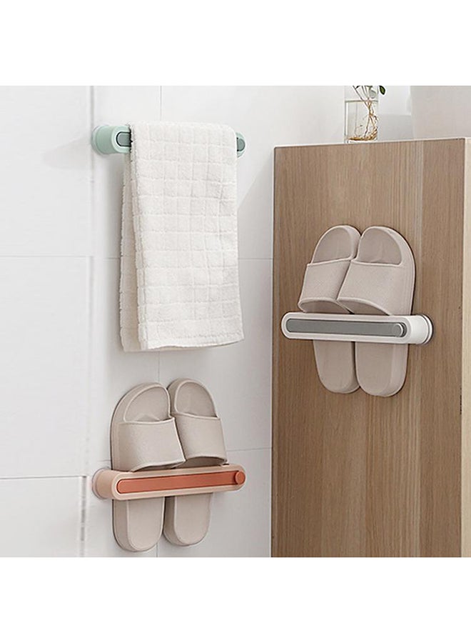 fashionhome Wall Mounted Towel And Shoes Double Layer Plastic Hook White 27x4x4.5cm  - Image 4