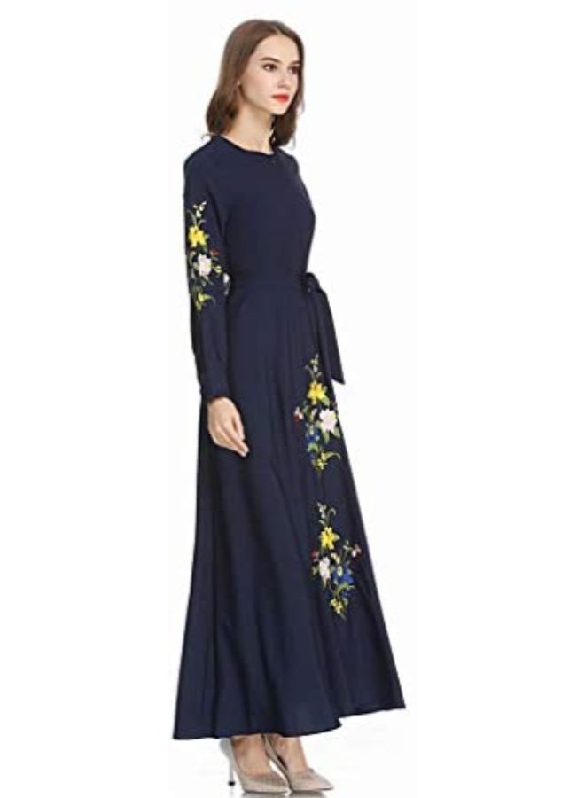 Floral Printed Midi Dress Blue - Image 2