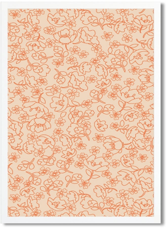 Floral Printed Poster Beige/Orange  - Image 1