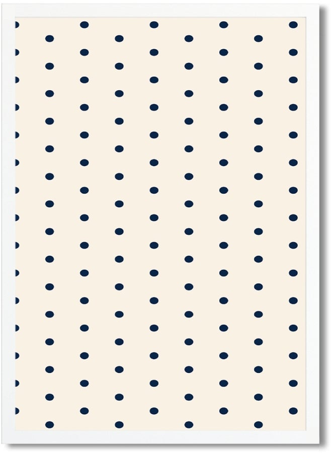 Polka Dot Printed Poster Beige/Navy 30x20cm  - Image 1