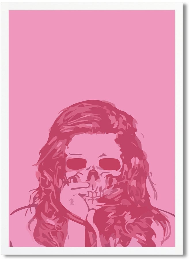 Skull Girl Themed Poster Pink 30x20cm  - Image 1