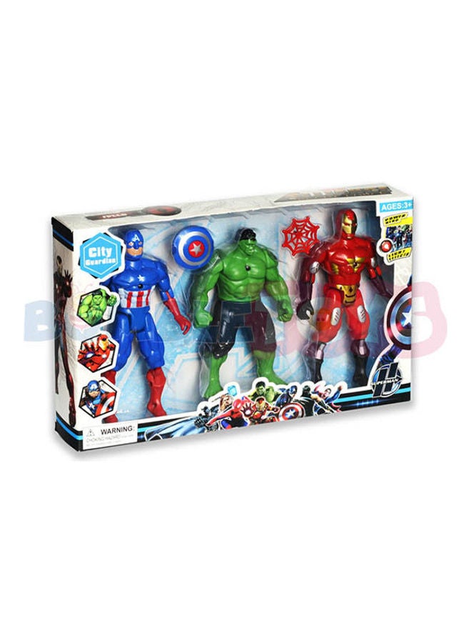 City Guardian 3 In 1 Avengers Action Figure Set- Captain America, Iron Man And Hulk