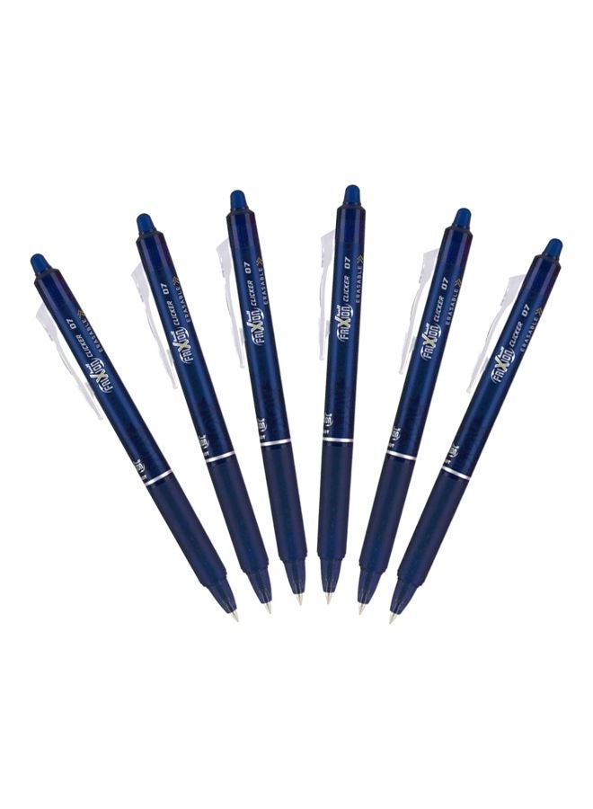 PILOT Pack Of 6 FriXion Clicker Mechanical Pen Blue/White - Image 1
