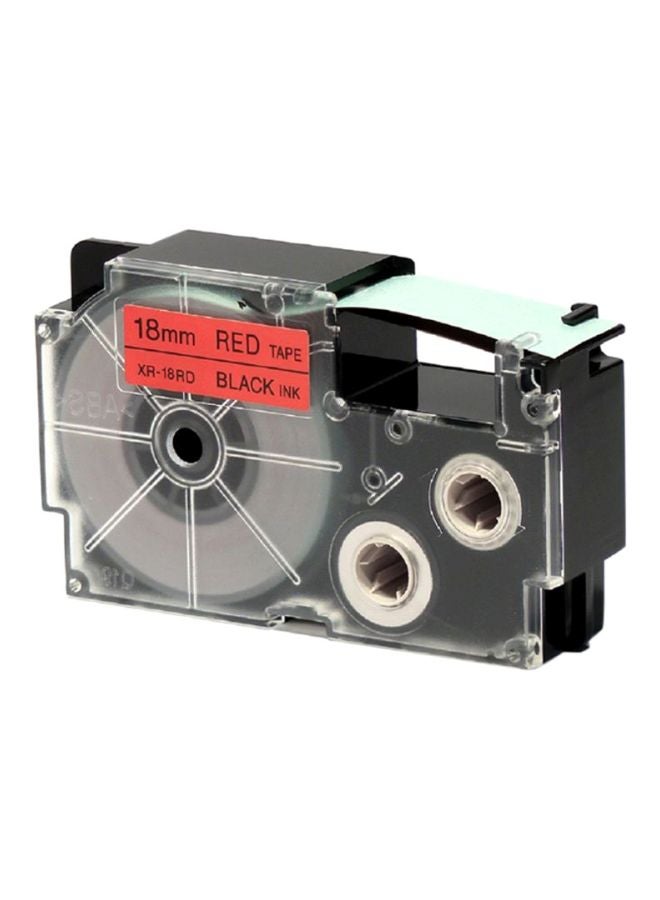 CASIO - Adhesive Label Printer Tape XR-18RD1-W-DJ Red - Image 1