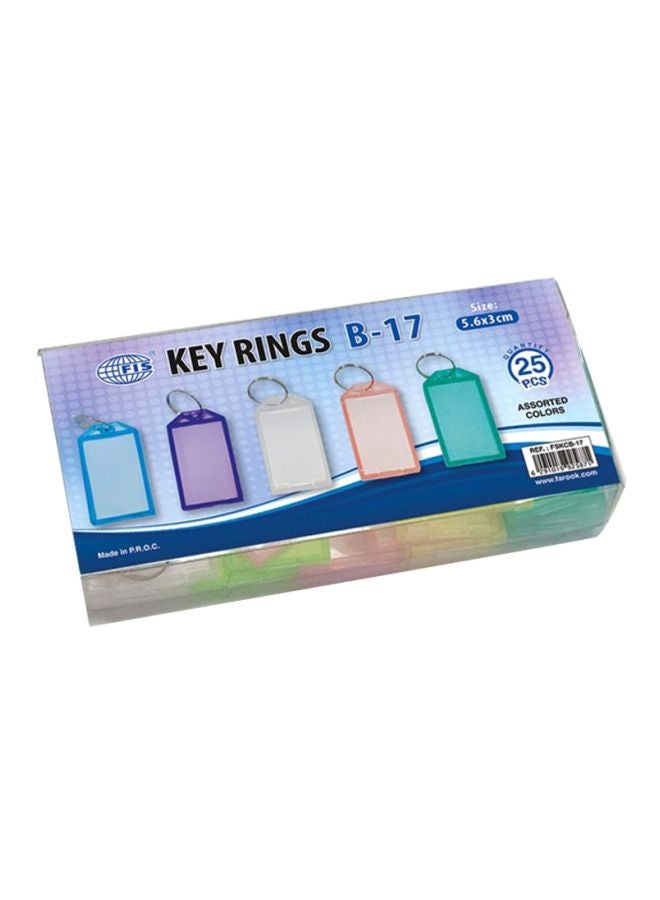 FIS - 25-Piece Key Ring Set Blue/Green/Purple - Image 1