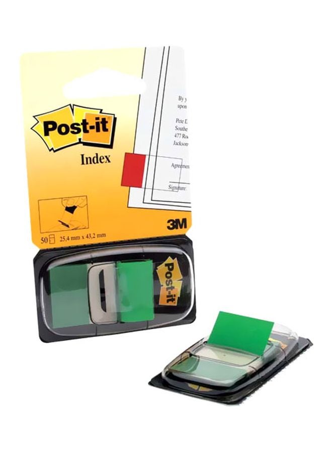 3M 50-Piece Post It Flag Set With Dispenser Green - Image 1