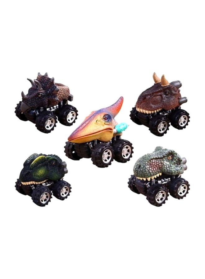 Beauenty 5-Piece Pull Back Dino Cars Toy Set Multicolour - Image 1