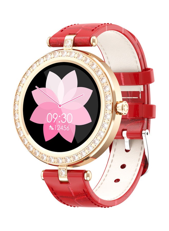 Heart Rate And Blood Pressure Monitor Smart Watch Gold/Red - Image 1