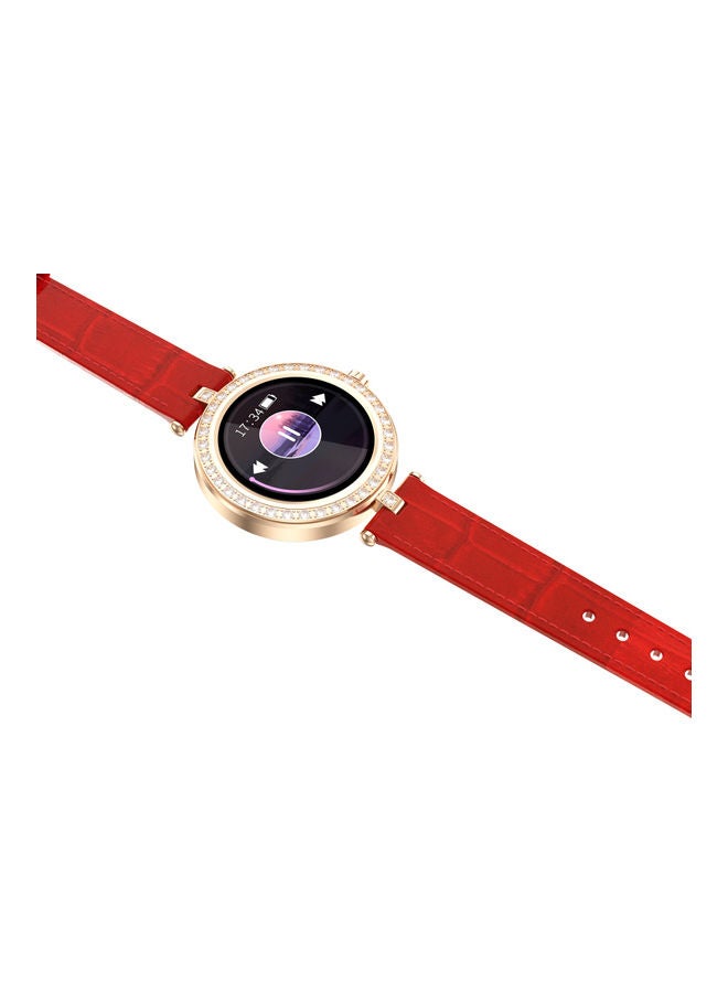 Heart Rate And Blood Pressure Monitor Smart Watch Gold/Red - Image 2