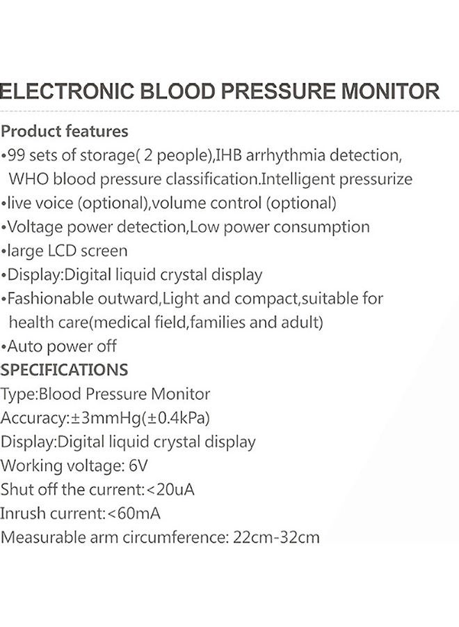 ماركة غير محددة جهاز قياس ضغط الدم عن طريق أعلى الذراع مزود بشاشة LCD  - Image 5