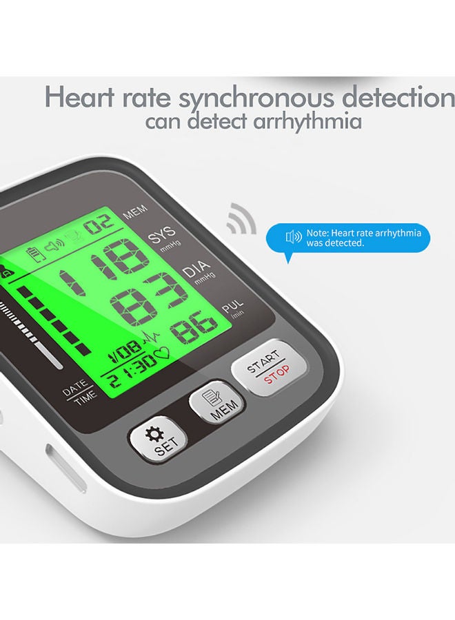 Upper Arm Blood Pressure Monitor With LCD Display