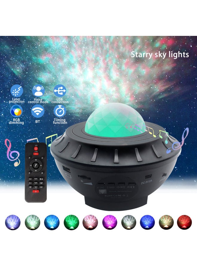 Generic LED Star Projection Lamp With Music Starry 17 x 13.4 x 17cm Black  - Image 3