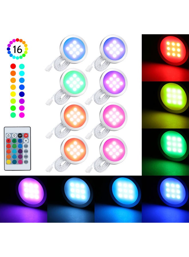 طقم مصابيح LED توضع أسفل الخزانة بتصميم رفيع ومستدير مكون من 8 قطع أبيض 31x5x11Ø³Ù†ØªÙŠÙ…ØªØ± - Image 4
