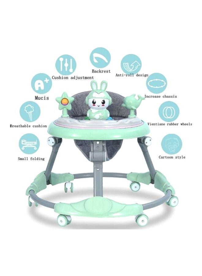 Cool Baby Multi Functional Anti-Rollover Baby Walker Green 69x69x12cm - Image 4