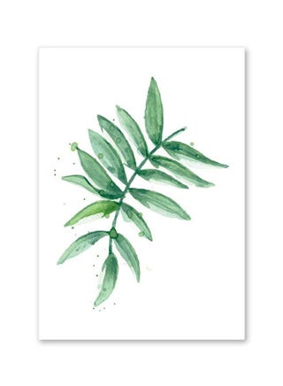 Concise Wind Leaf Art Poster Green 60 X 90cm - v1614353429/N43741121A_1