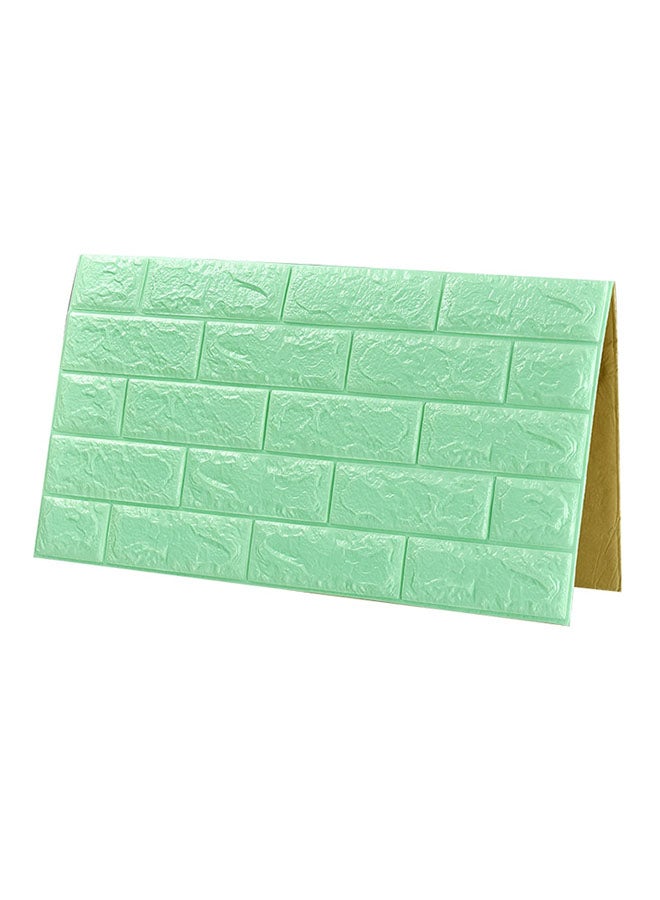1 Piece 3D Embossed Stone Brick Wall Sticker Green 60x90cm