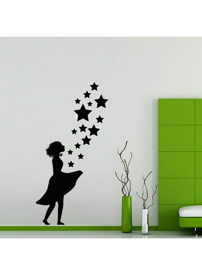 ملصق جداري للديكور يمكنك لصقه بنفسك بتصميم نجوم بسيطة أسود 30x50سم