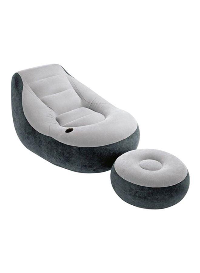انتكس كرسي تمدد قابل للنفخ مع سناد القدمين Lounging Chair(40x50x30), Ottoman(25x11)بوصة  - Image 1