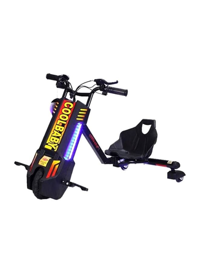 بيوينتي سكوتر درفت كهربائي بقوة فائقة مثل السيارة بخاصية البلوتوث ومزود بدعامة قابلة للتعديل أسود