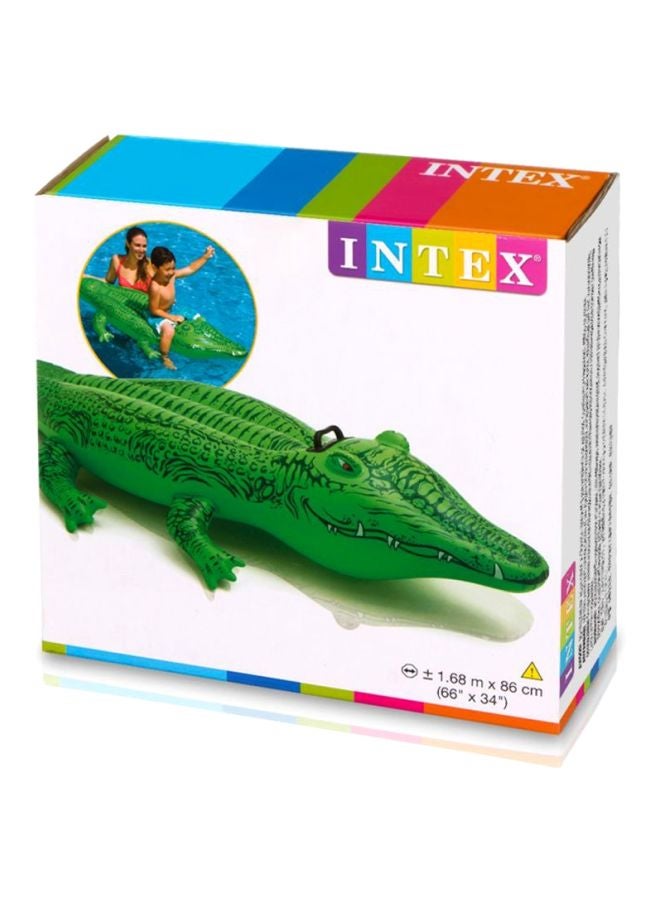 INTEX - Crocodile Gator Ride-On Pool Float - Green 66x34inch - Image 1