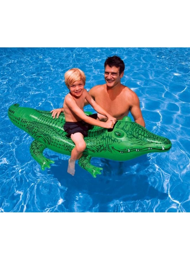INTEX - Crocodile Gator Ride-On Pool Float - Green 66x34inch - Image 1