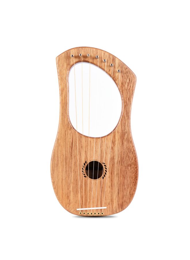 ammoon 7-String Lyre Harp Ancient Style Lyres Terminalia Wood String Instrument with Carry Bag  - Image 3