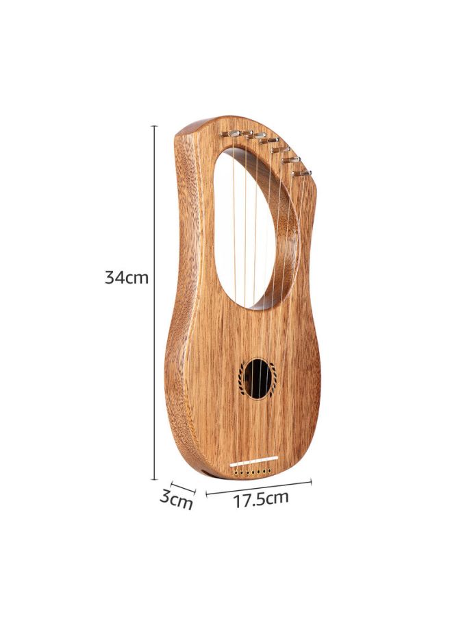 ammoon 7-String Lyre Harp Ancient Style Lyres Terminalia Wood String Instrument with Carry Bag  - Image 2