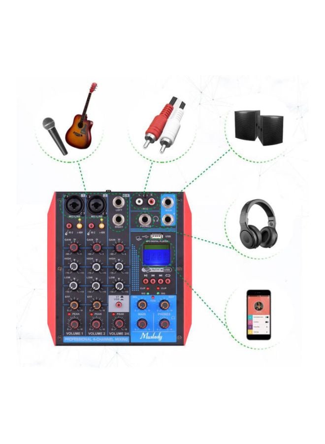 مزليدي مازج صوت AG-4 رقمي محمول ب4 قنوات مع مصدر طاقة رئيسي بجهد 48 فولت  - Image 5
