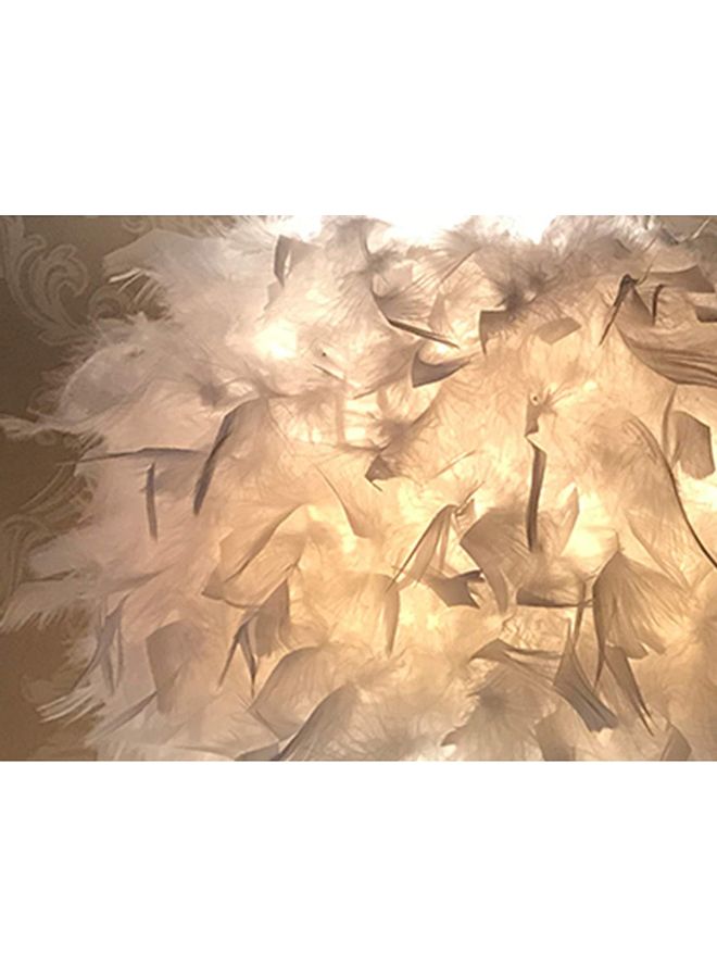 Feather LED Bedside Table Lamp White