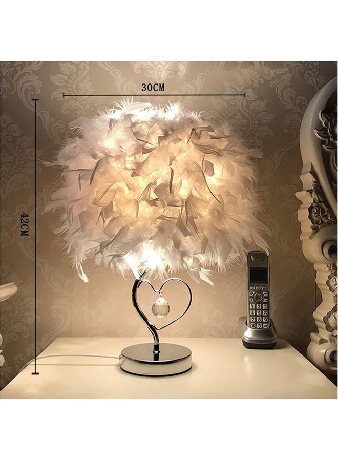 Feather LED Bedside Table Lamp White