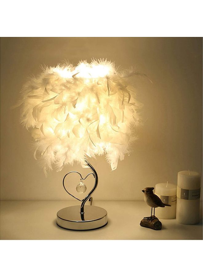 XiuWoo Feather LED Bedside Table Lamp White  - Image 1