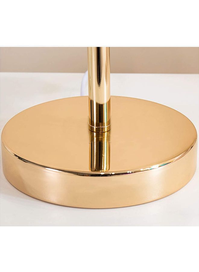 XiuWoo - Portable Modern Style Antique Designed Decorative Table Lamp With Feather Lampshade White/Gold 21x28cm - Image 1